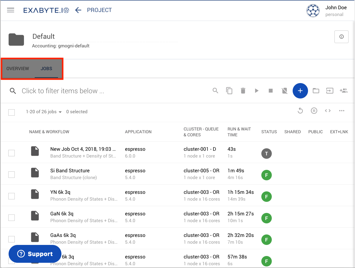 Projects Page